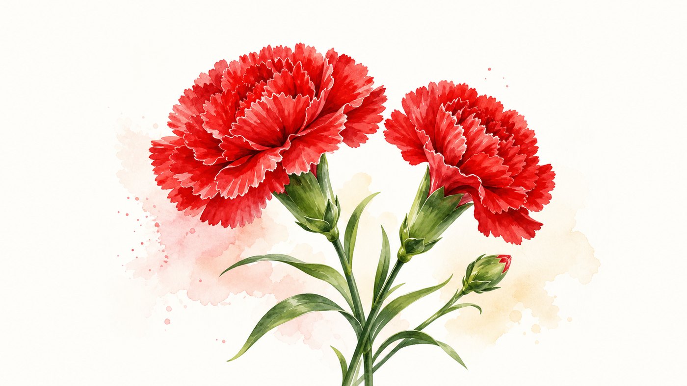 Red carnations symbolizing love for family