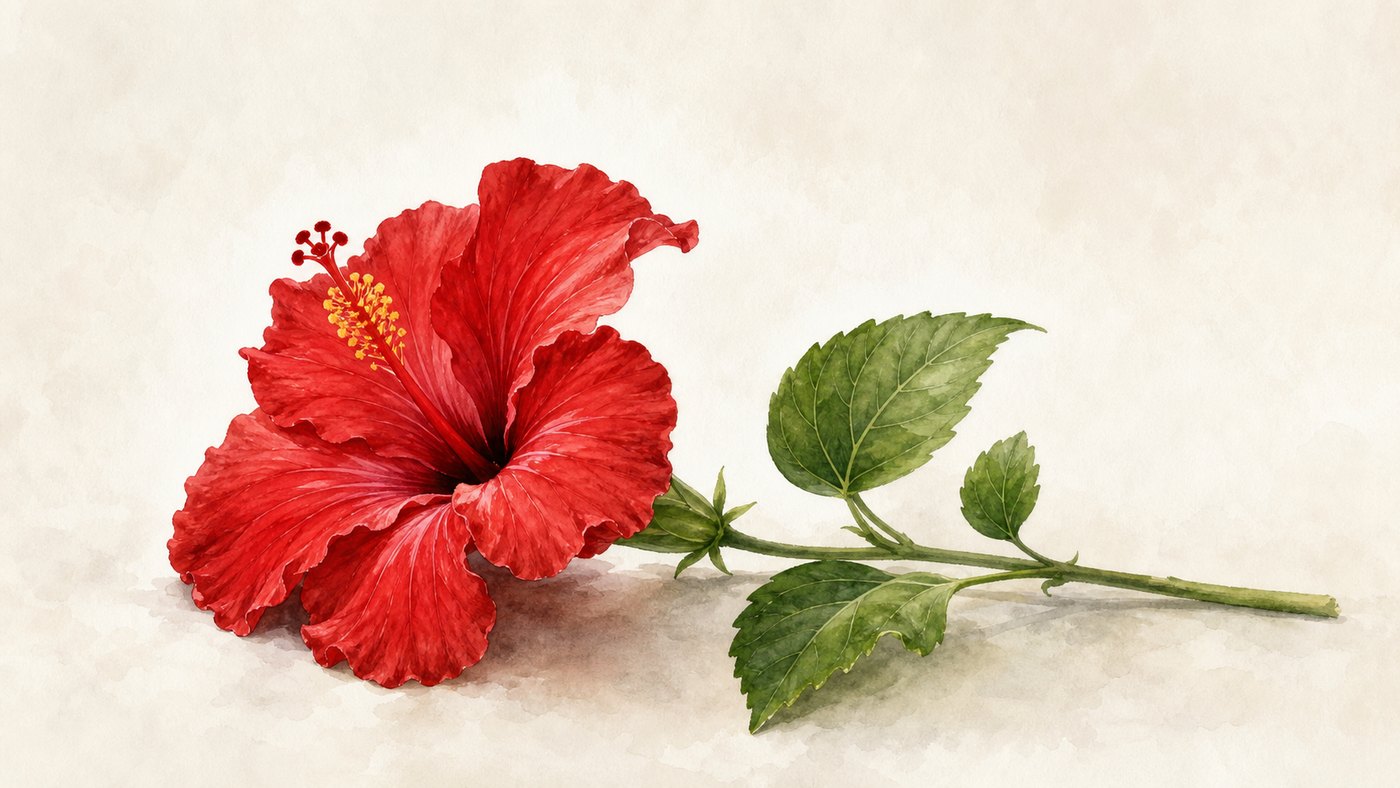 Single red flower for a visiting service