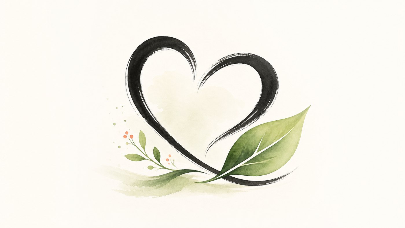 Heart and leaf illustration for parent volunteers